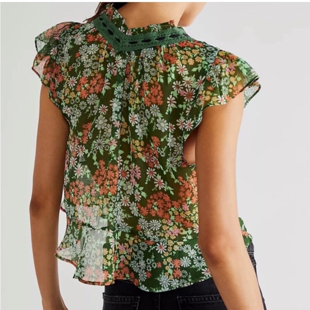 Free People Rylee Printed Top XS - Picture 3 of 9
